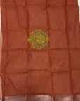 PREMIUM TISSUE SILK SAREE WITH DESIGNER BLOUSE UNSTITCHED