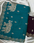 LUXURY DESIGNER SAREE WITH HEAVY EMBROIDERY WORK