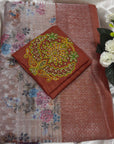 PREMIUM TISSUE SILK SAREE WITH DESIGNER BLOUSE UNSTITCHED
