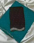 DESIGNER STONE SAREE WITH STONE WORK BLOUSE PIECE