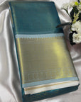PREMIUM BLUE TISSUE SILK SAREE