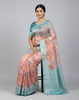 PREMIUM TISSUE SILK SAREE WITH DESIGNER BLOUSE UNSTITCHED