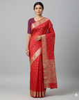 BANARASI SOFT SILK SAREE WITH UNSTITCHED BLOUSE PIECE
