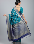 PREMIUM BLUE TISSUE SILK SAREE