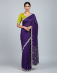 DESIGNER STONE SAREE WITH STONE WORK BLOUSE PIECE