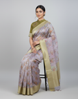 PREMIUM TISSUE SILK SAREE WITH DESIGNER BLOUSE UNSTITCHED