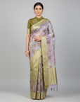 PREMIUM TISSUE SILK SAREE WITH DESIGNER BLOUSE UNSTITCHED
