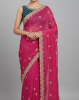 LUXURY DESIGNER SAREE WITH UNSTITCHED BLOUSE PIECE