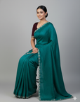 DESIGNER STONE SAREE WITH STONE WORK BLOUSE PIECE