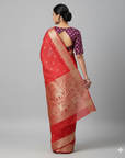 BANARASI SOFT SILK SAREE WITH UNSTITCHED BLOUSE PIECE