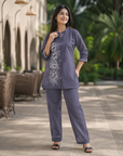 Grey embroidered co-ord set