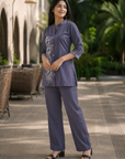 Grey embroidered co-ord set