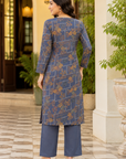 Blue printed kurta & plazzo co-ord set