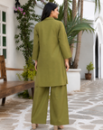 Olive green kurta & plazzo co-ord set