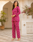 Pink floral printed co-ord set