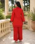 Red lace detailed co-ord set