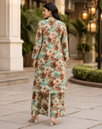 Mint green floral printed co-ord set