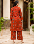 Rusted orange printed co-ord set