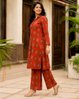 Rusted orange printed co-ord set