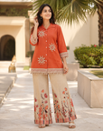 Orange embroidered co-ord set