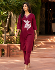 Rani pink kurta pant set