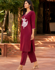 Rani pink kurta pant set
