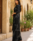 Black floral printed cotton kurta & Palazzo co-ord set