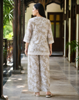 Beige & white printed co-ord set