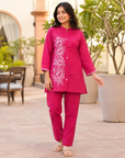 Magenta embroidered co-ord set