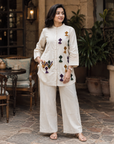 Off-white tassel embellished co-ord set