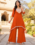 Rusted orange high-low co-ord set