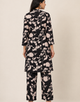 Black floral printed co-ord set