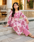 Pink floral printed kurta pant set