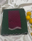 DESIGNER STONE SAREE WITH STONE WORK BLOUSE PIECE