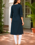 Navy blue printed kurti