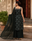 Green printed 3-piece kurta set