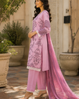 Lavender printed 3-piece kurta set