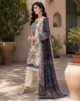 Cream floral printed 3-piece kurta set